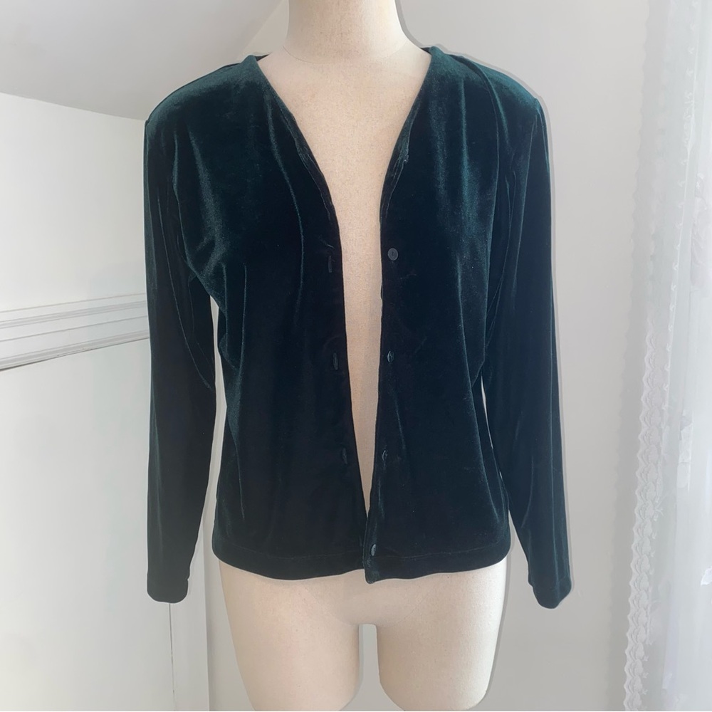 Chic Velvet Button-Up Cardigan